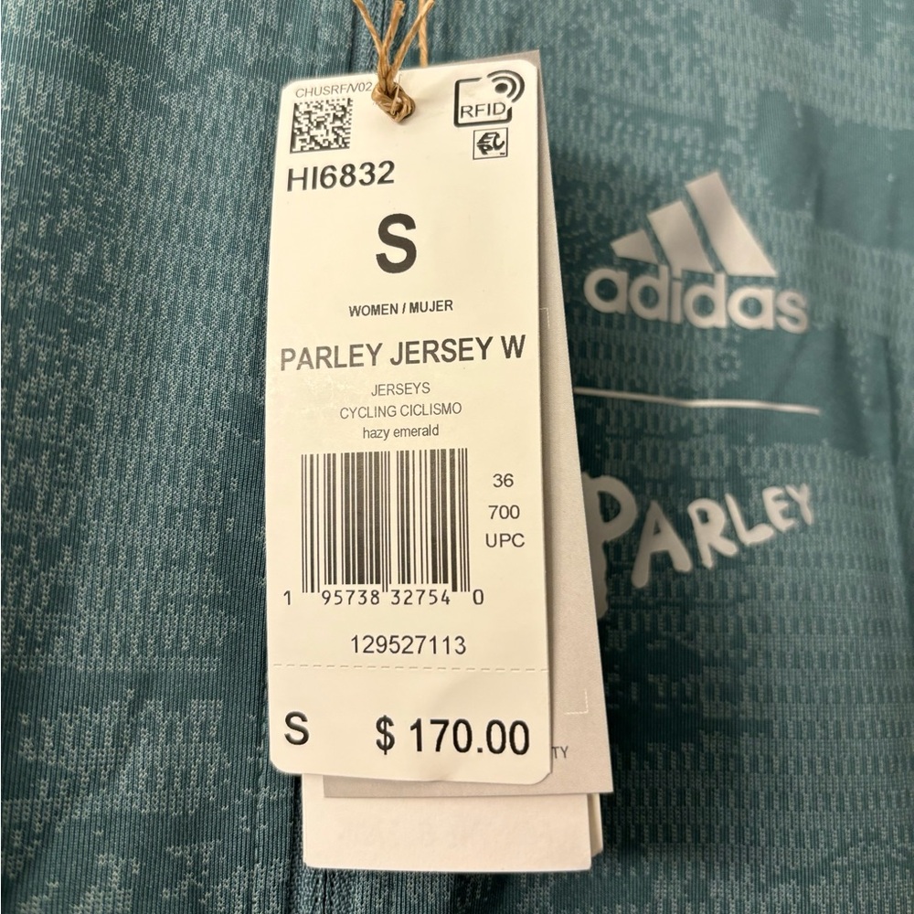 Adidas X Parley Heat.RDY Women’s Green Cycling Jersey Size Small - Picture 6 of 11